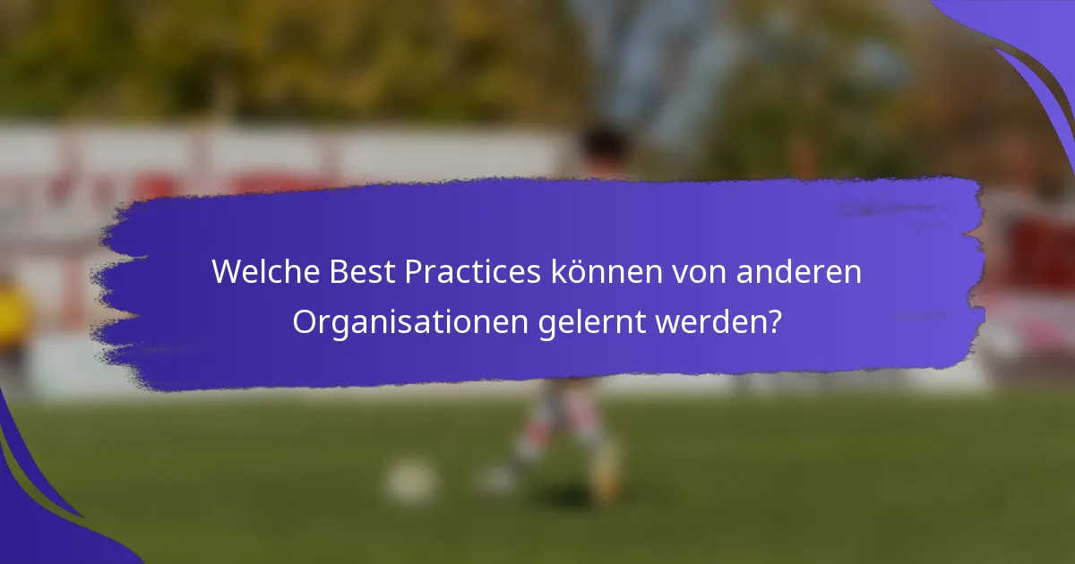 Welche Best Practices können von anderen Organisationen gelernt werden?