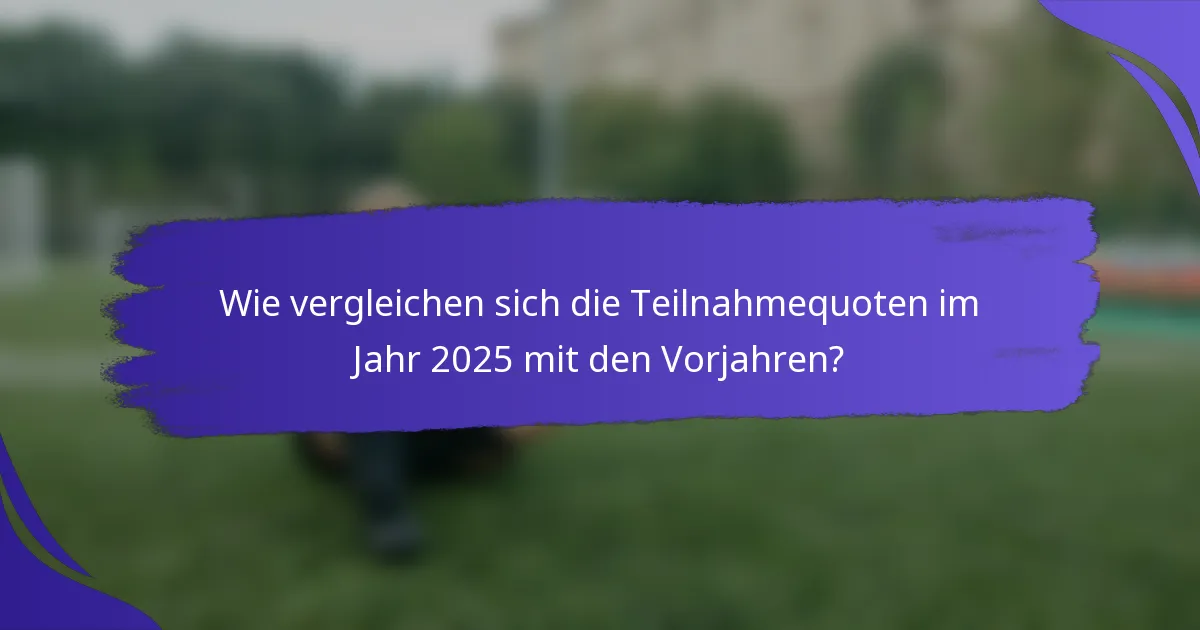 Wie vergleichen sich die Teilnahmequoten im Jahr 2025 mit den Vorjahren?
