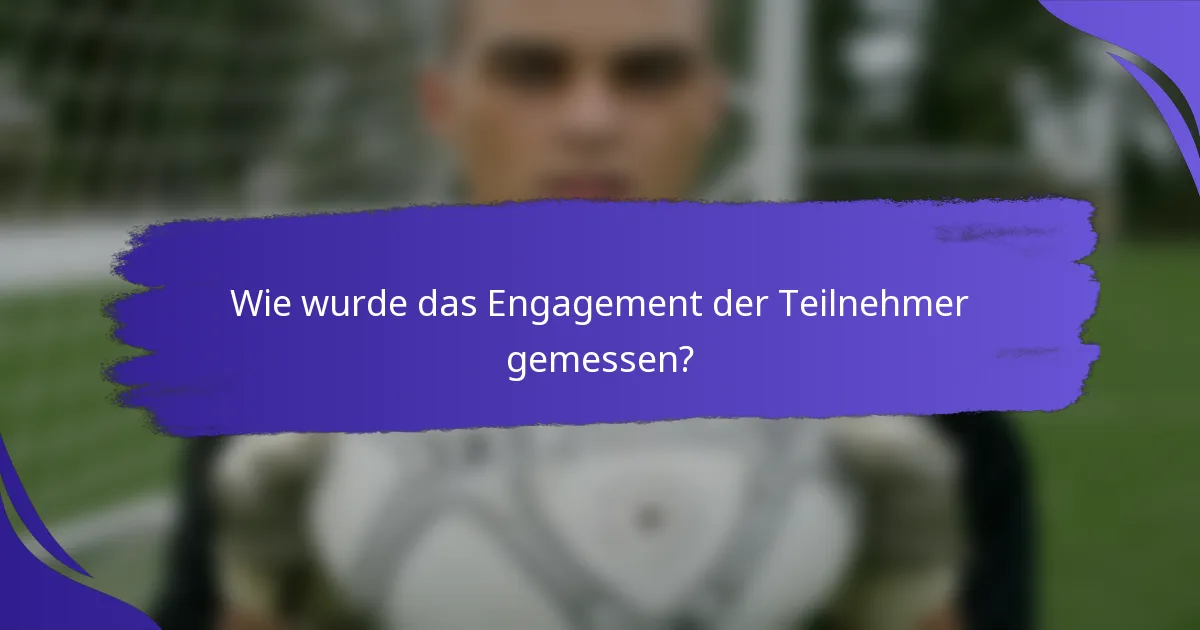Wie wurde das Engagement der Teilnehmer gemessen?
